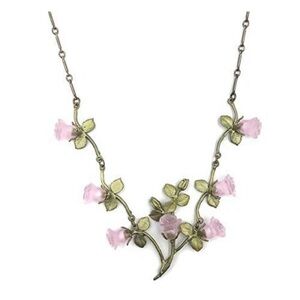 Blushing Rose and Vines necklace
